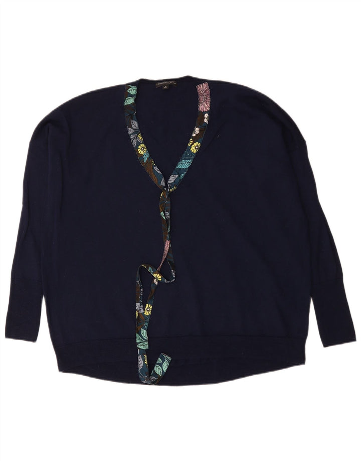 J. Crew Suéter extragrande con cuello en V para mujer UK 40 Azul marino mediano