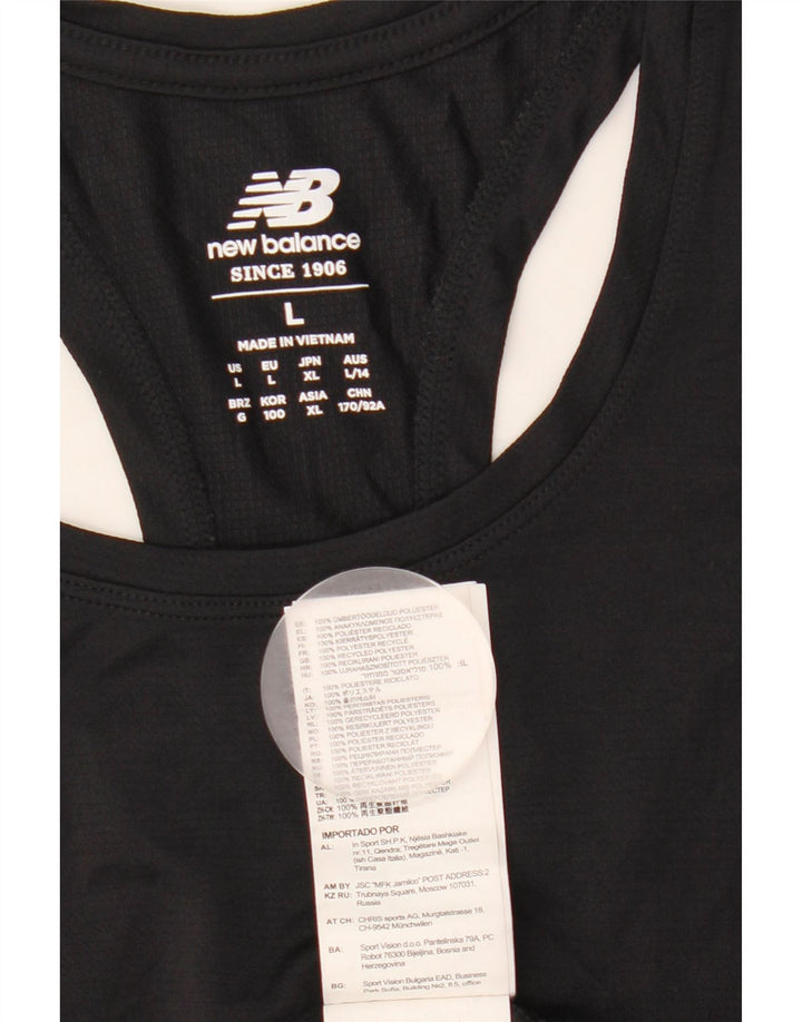 NEW BALANCE Camiseta sin mangas para mujer UK 40 Grande Poliéster negro