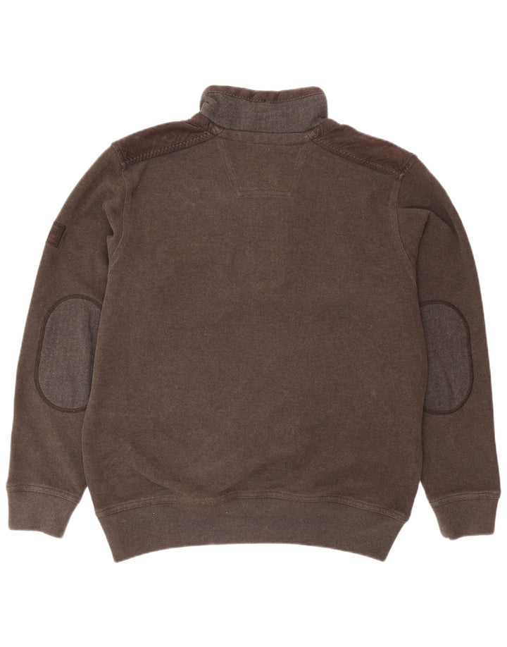 Pierre Cardin Jersey con cuello y cremallera para hombre Marrón medio