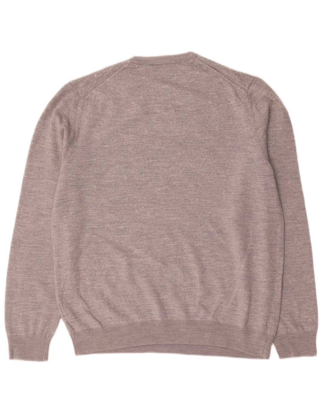 Marks & Spencer Jersey de cuello redondo para hombre de lana merino gris grande