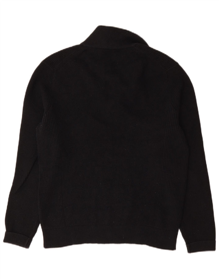 Marks & Spencer Jersey tipo jersey con cuello y cremallera para hombre Algodón azul marino mediano