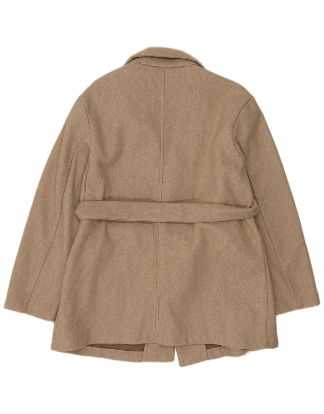 Zara Mujer Chaqueta Blazer Extragrande Larga UK 6 XS Poliéster Beige