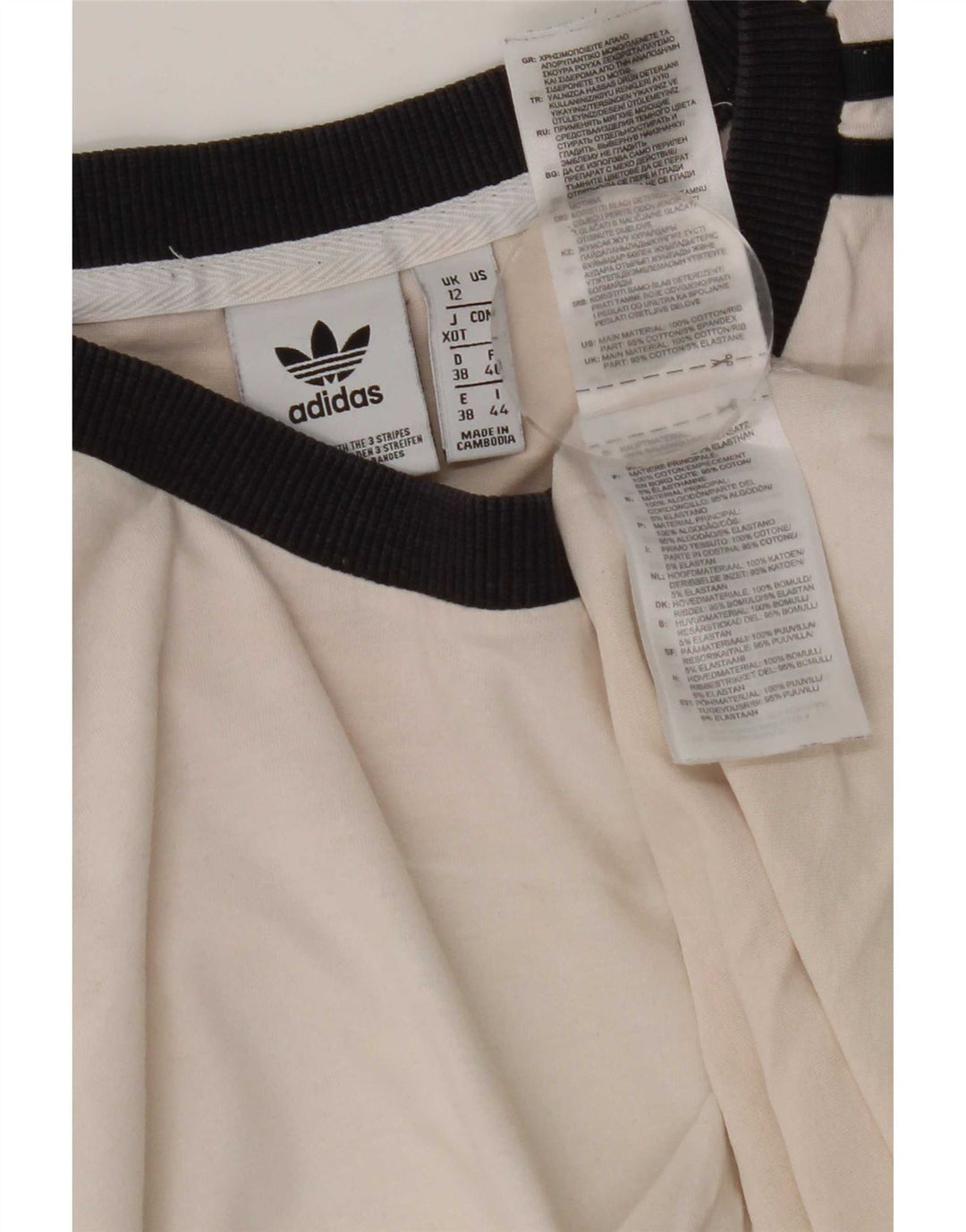 Adidas Camiseta para mujer Top UK 12 Medium White Cotton
