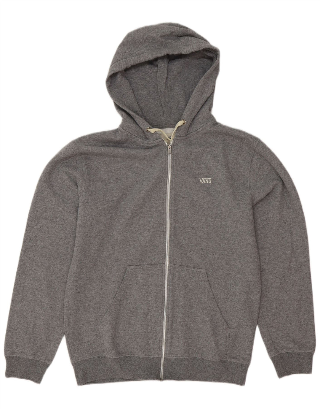 Vans - Sudadera con capucha y cremallera para hombre, poliéster gris grande