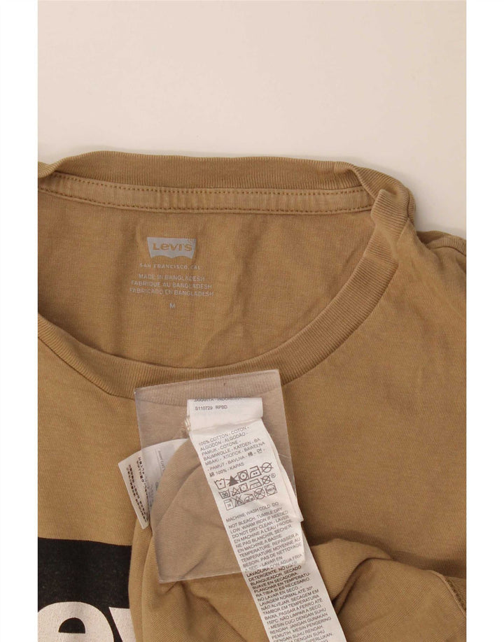 Levi's Hombre Camiseta Gráfica Top Algodón Beige Medio