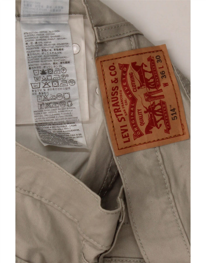 LEVI'S Mens 514 Pantalones Casuales Rectos W36 L30 Algodón Beige