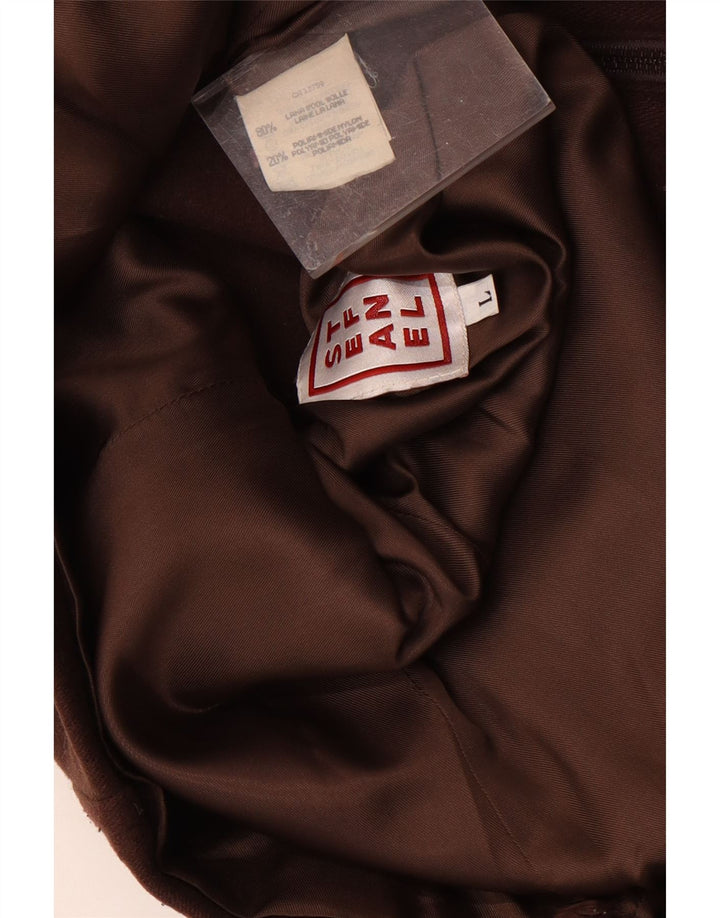 Stefanel Chaqueta Bomber para Mujer UK 46 Grande Lana Marrón
