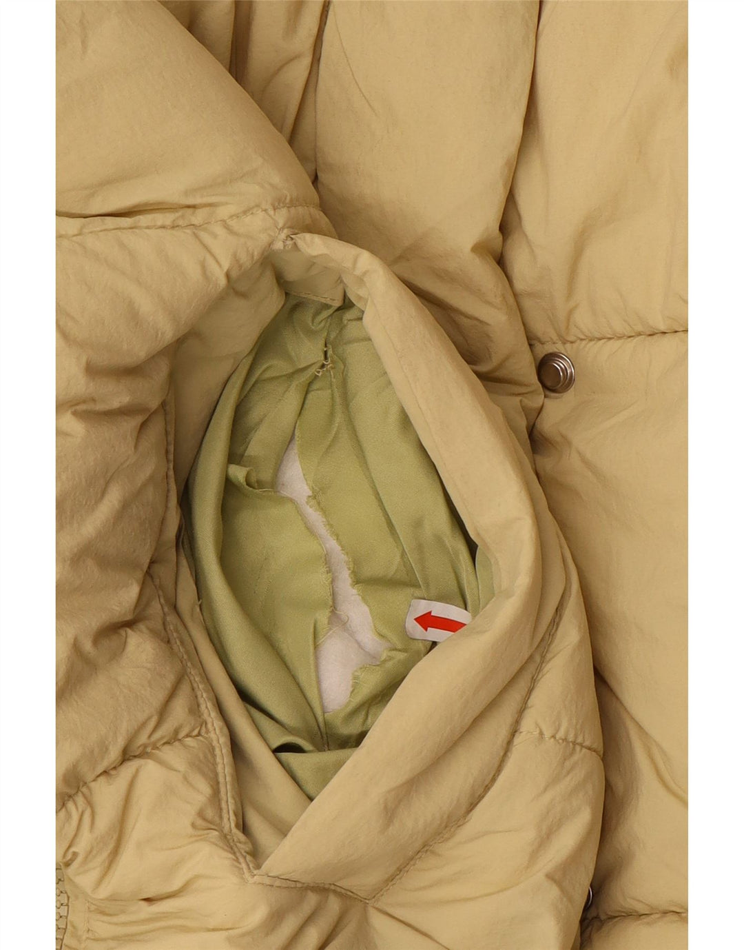 ZARA Mujer Chaqueta Acolchada Extragrande UK 44 Poliéster Beige Medio