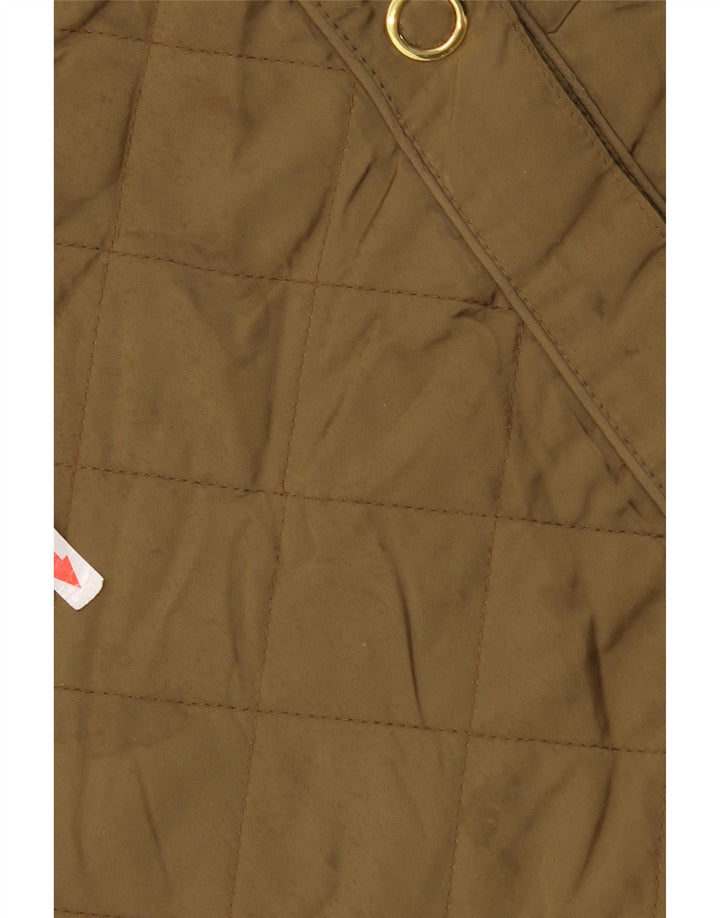 ZARA Mujer Chaqueta Acolchada Con Capucha UK 44 Mediano Caqui Poliéster