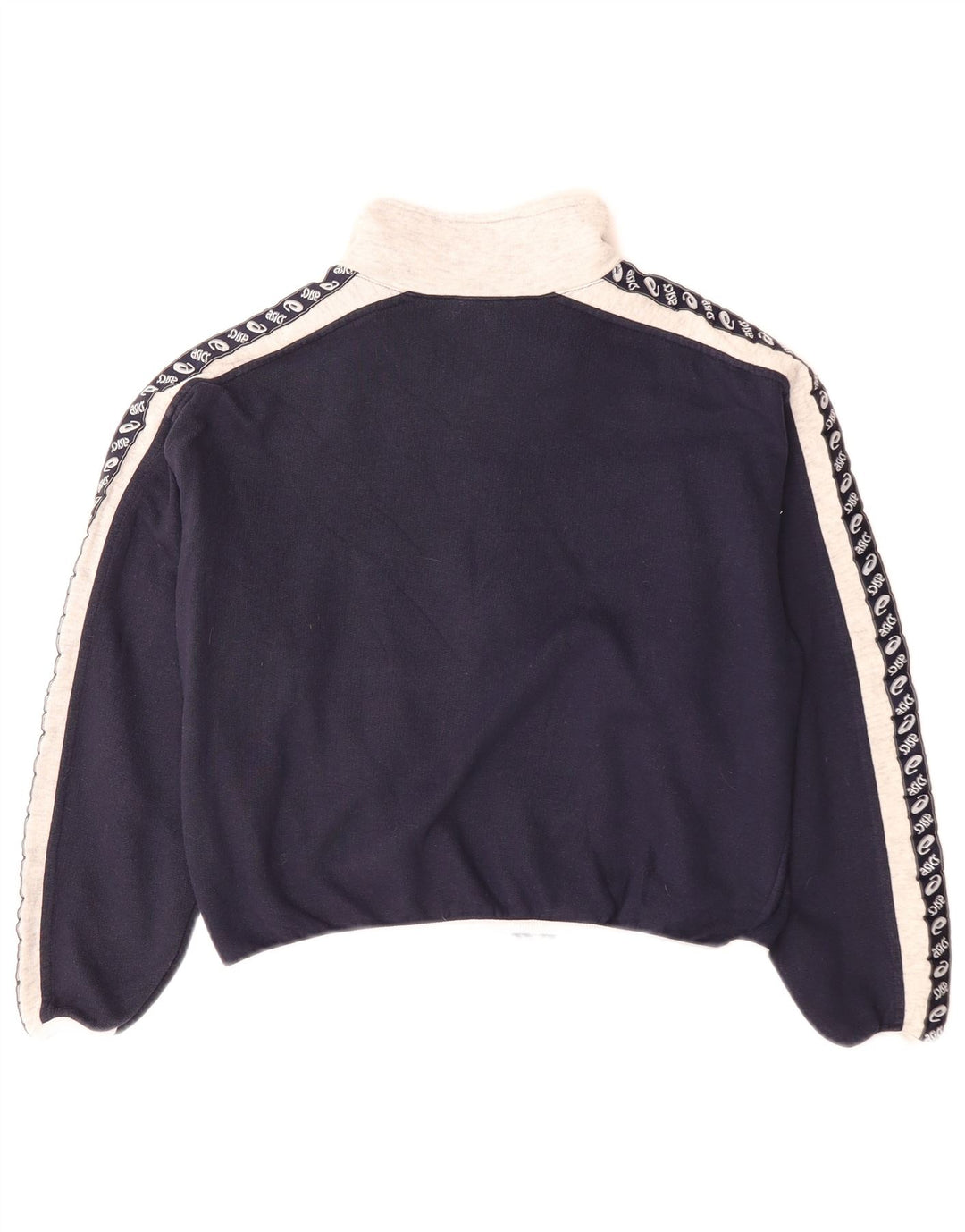 Asics Mujer Graphic Chándal Top Chaqueta UK 10 Small Azul Marino Colorblock