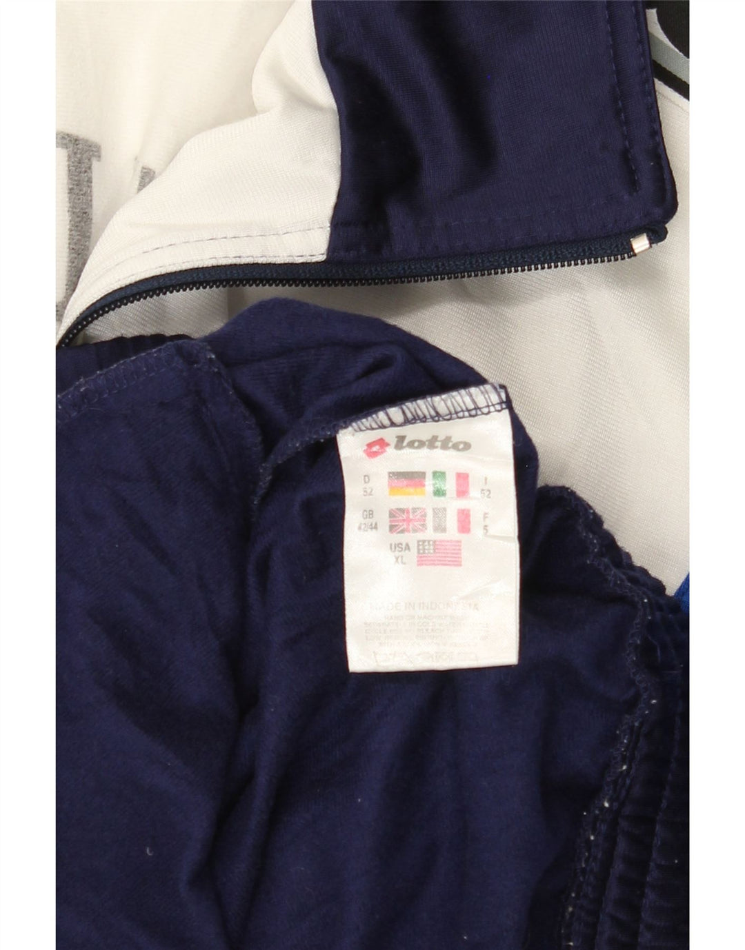 LOTTO Chaqueta superior de chándal con gráfico para hombre UK 42/44 XL Azul marino Colorblock