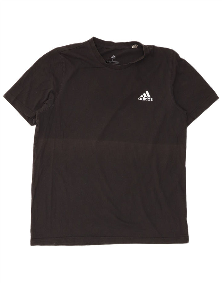 Adidas - Camiseta para hombre, talla grande, algodón negro