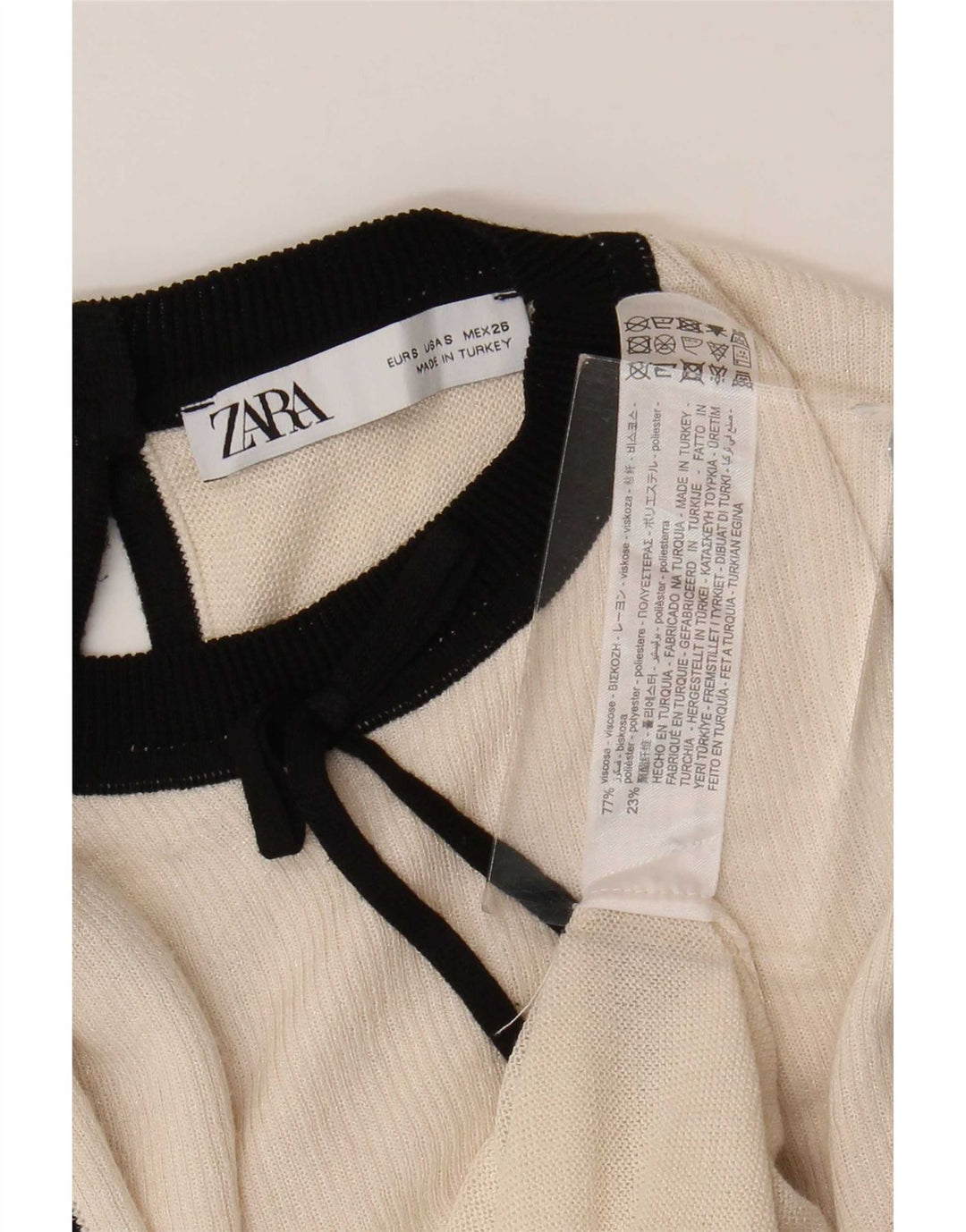 Zara Vestido Escalonado Para Mujer UK 40 Small Viscosa Blanca