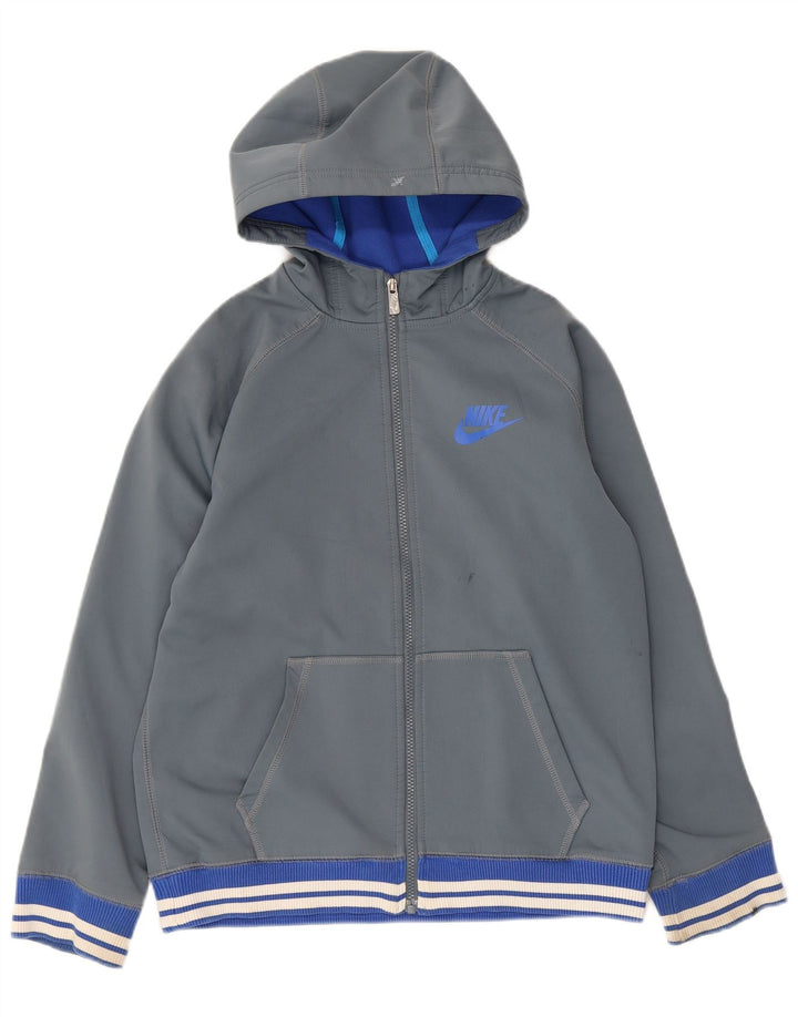Nike - Sudadera con capucha y cremallera para mujer, talla 40, XL, poliéster gris