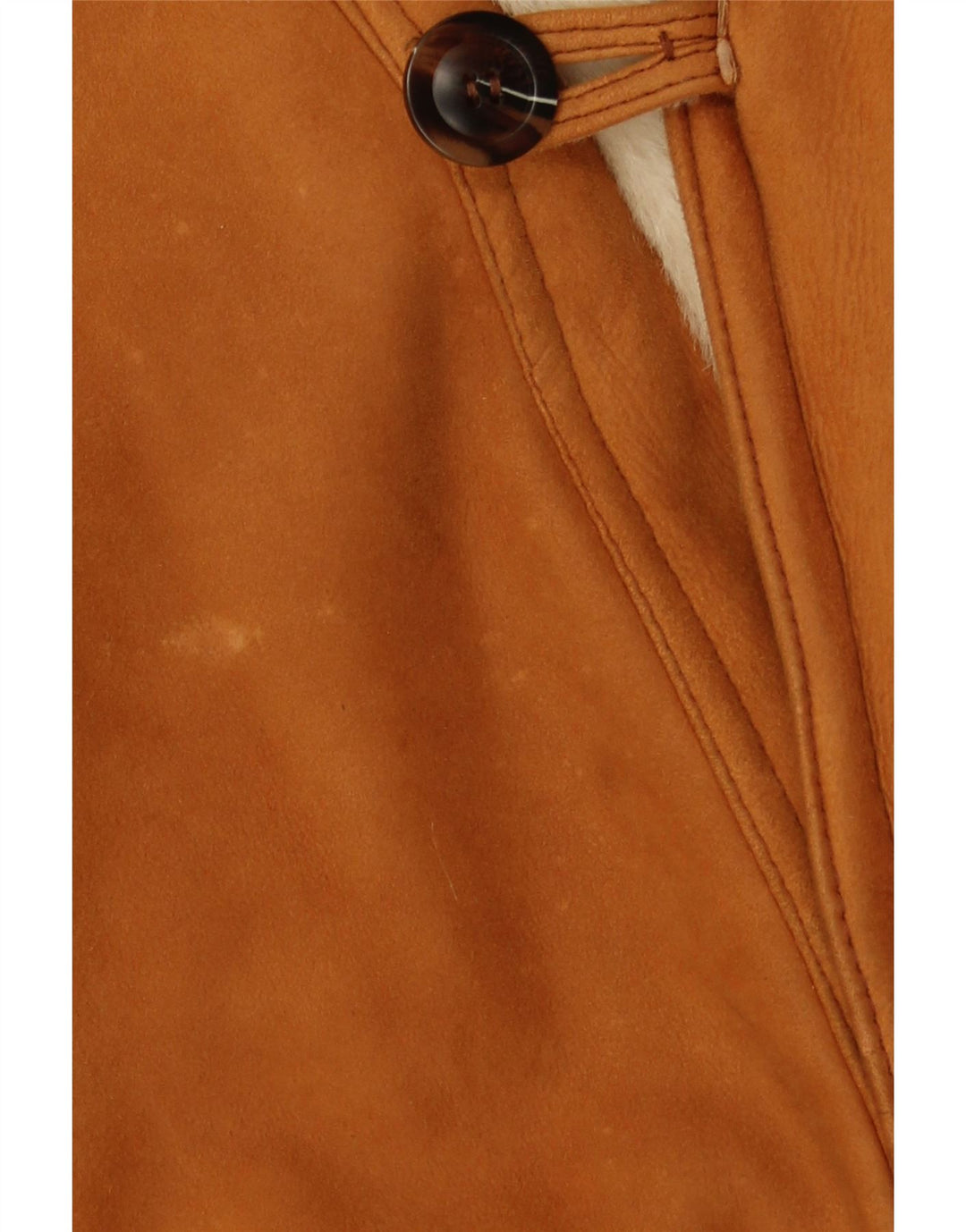 VINTAGE Chaqueta de piel de oveja para hombre Reino Unido 40 Marrón grande