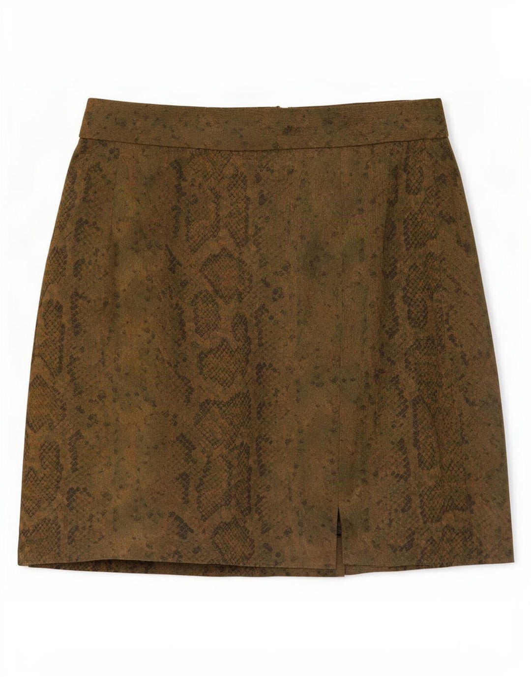 Minifalda vintage para mujer IT 44 Mediana W27 Caqui Animal Print