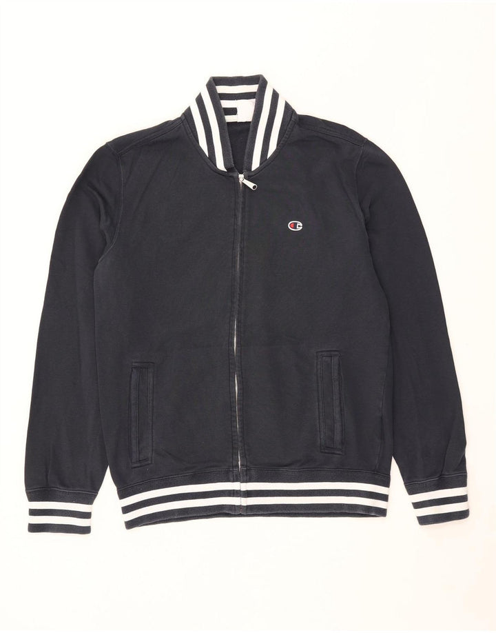 CHAMPION Chaqueta de chándal para hombre de algodón a rayas azul marino mediano