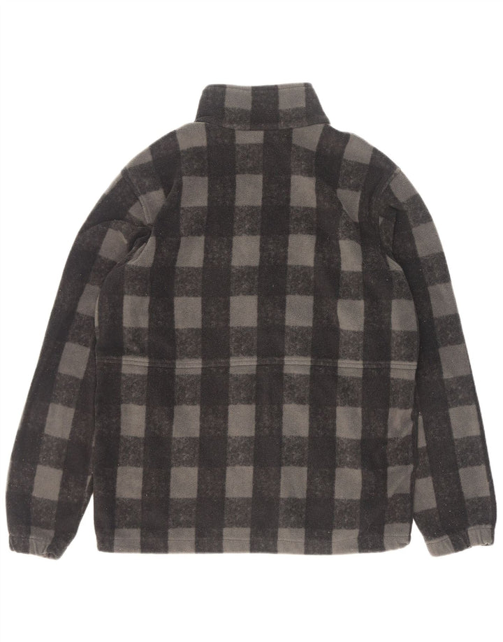 Columbia Chaqueta polar para hombre UK 40 Large Grey Check Poliéster