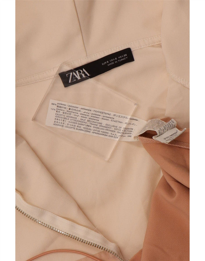 Zara Mujer Chaqueta Anorak Con Capucha UK 10 Small Multicolor Colorblock