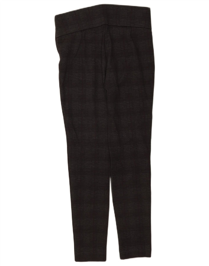 Zara Mujer Legging Pantalones Casuales Mediano W28 L28 Gris Cuadro Poliéster