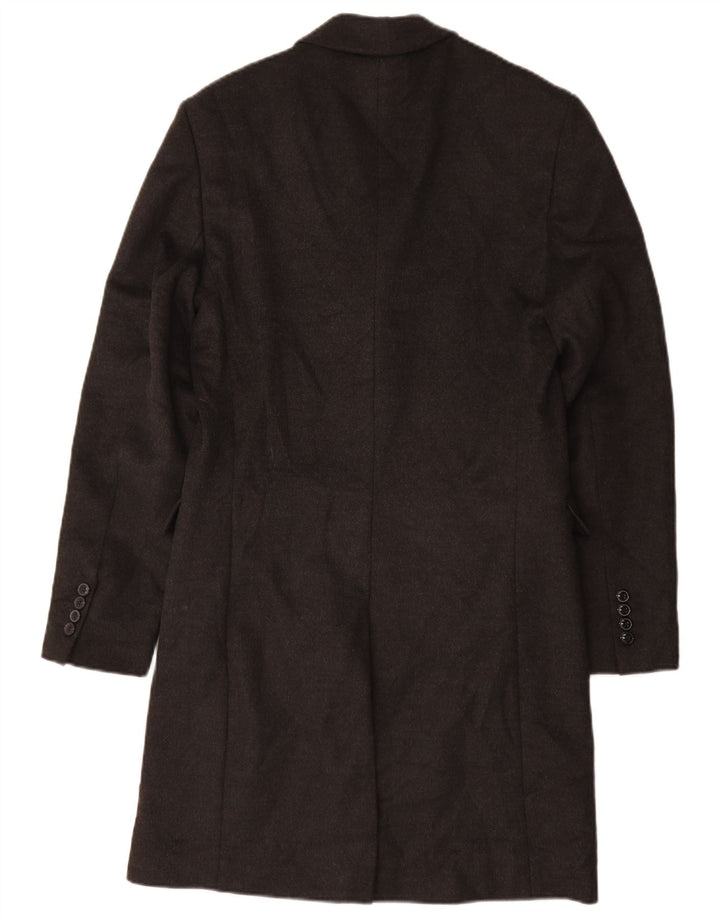 Zara Hombre Abrigo UK 36 Pequeño Gris Poliéster