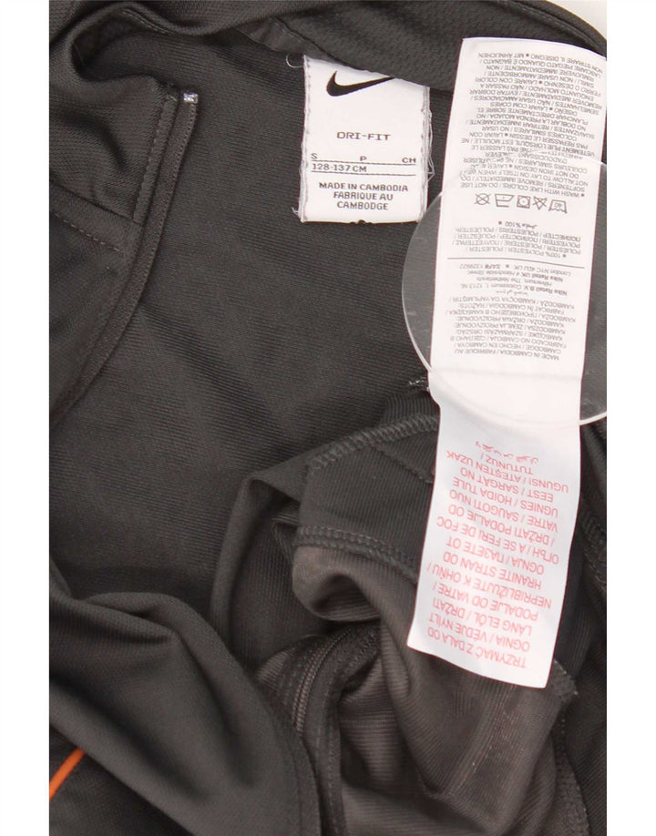 Nike Boys Dri Fit Chándal Top Chaqueta 8-9 años Pequeño Gris Poliéster