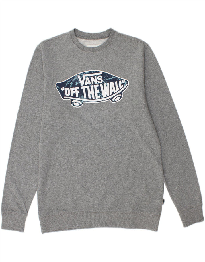 VANS Mens Graphic Sweatshirt Jumper Small Grey Cotton Vintage Vans and Second-Hand Vans from Messina Hembry 
