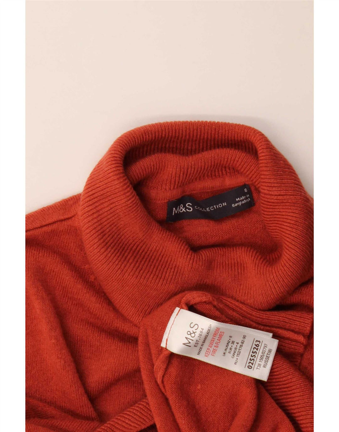 Marks & Spencer Jersey con Cuello Redondo para Mujer UK 8 Small Acrílico Rojo