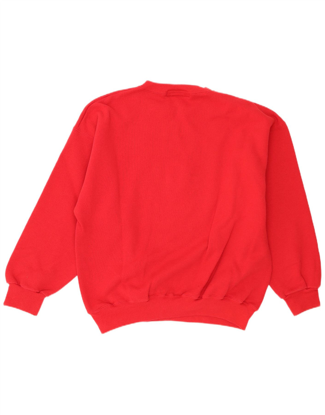 Vintage hombres sudadera gráfica jumper XL algodón rojo