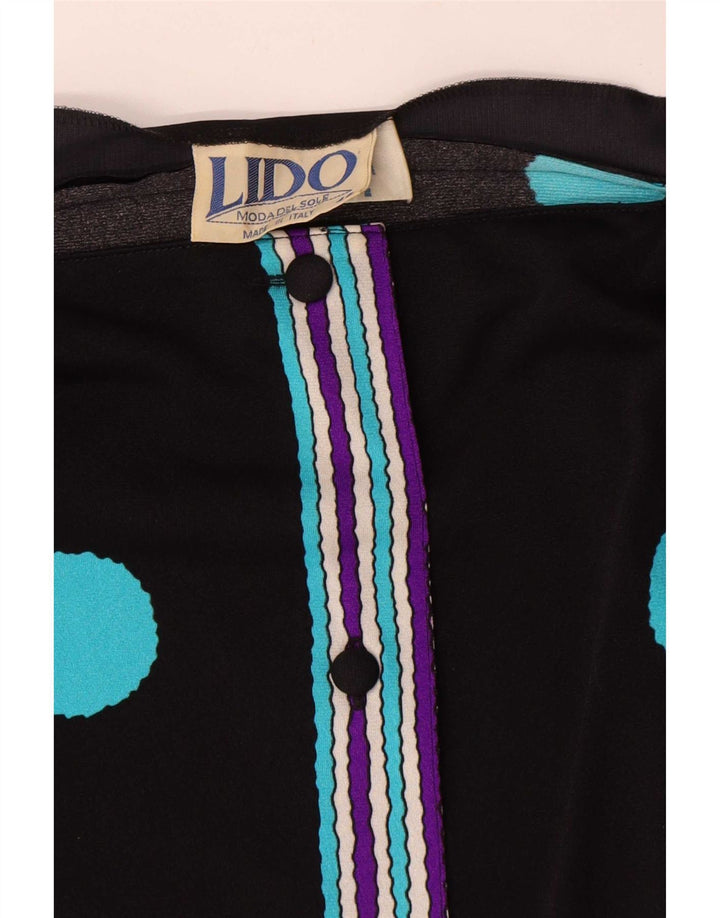 Lido Vestido recto para mujer UK 44 Grande Poliamida geométrica negra