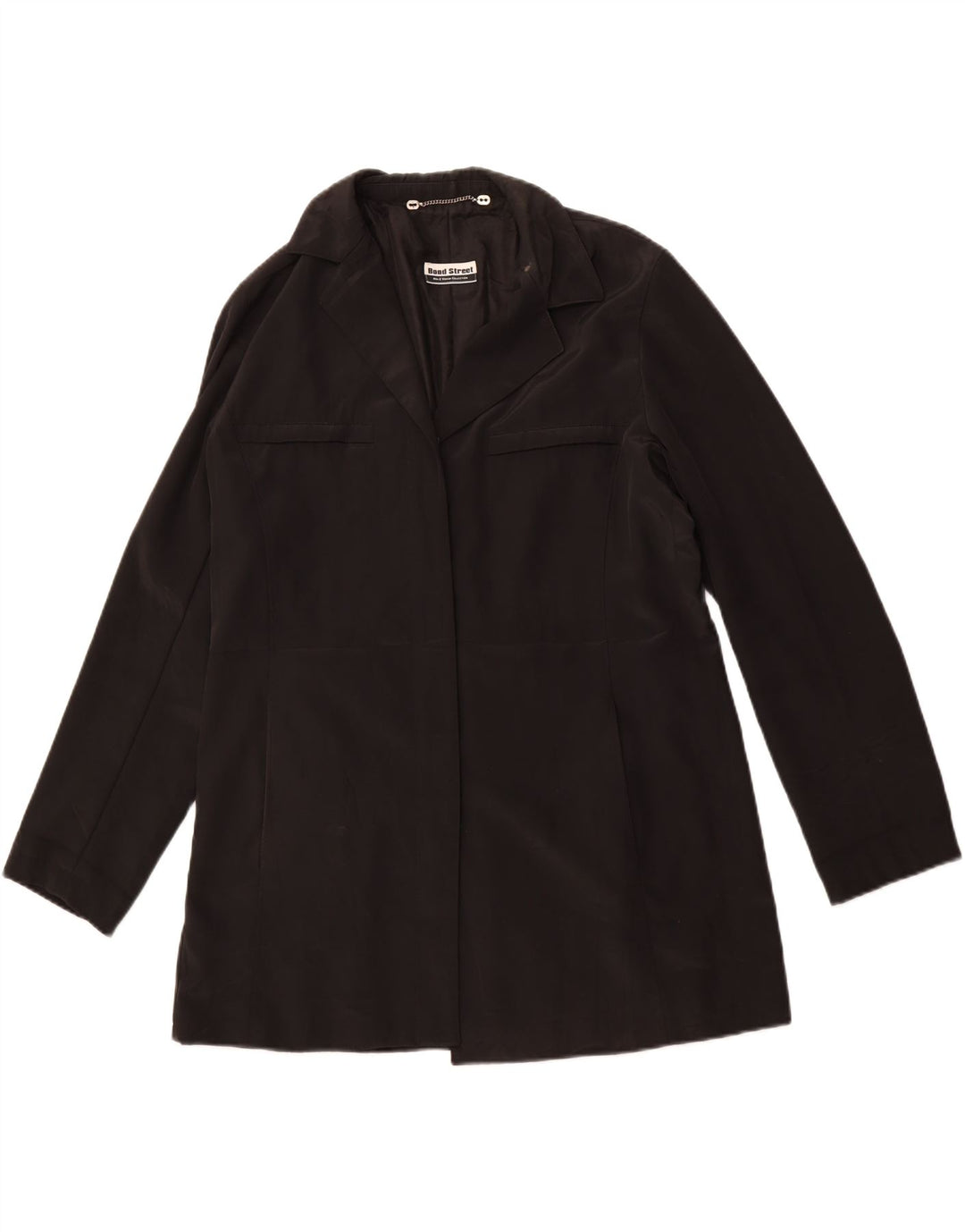 BOND STREET Chaqueta tipo blazer larga para mujer IT 48 XL Poliéster negro