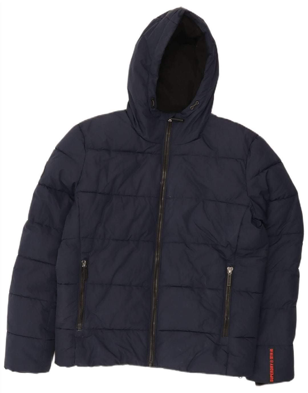 Superdry Chaqueta acolchada con capucha para hombre UK 38 Medium Azul marino Poliéster