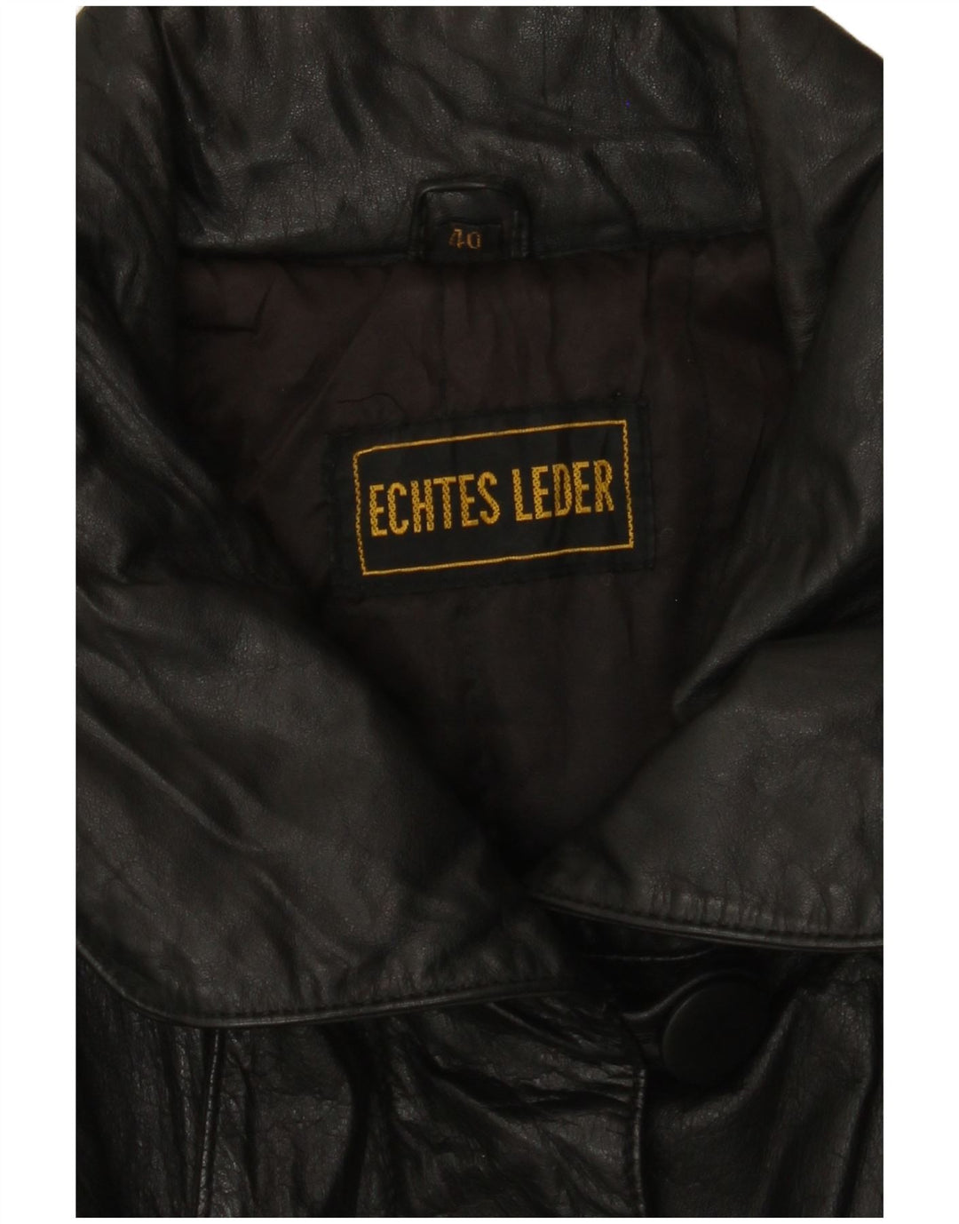 Vintage Womens Loose Fit Leather Coat EU 40 Medium Black Leather