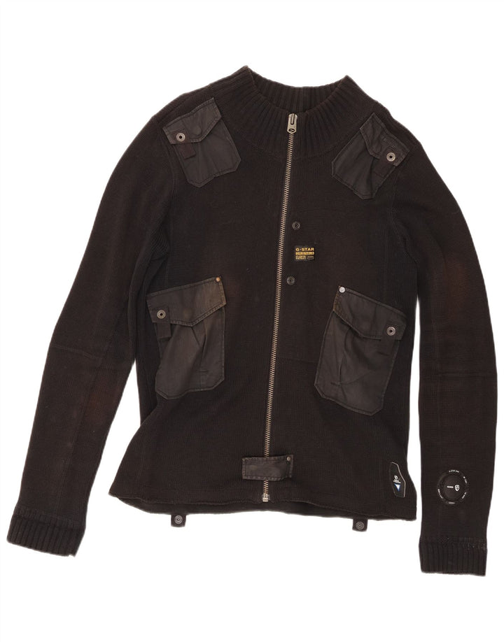 G-Star Suéter tipo cárdigan con cremallera completa para hombre Algodón negro mediano