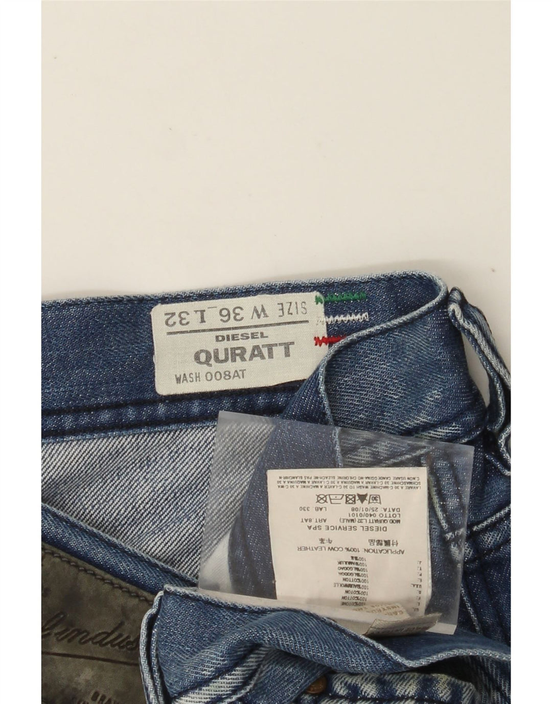 DIESEL Vaqueros Rectos Quratt W36 L32 Algodón Azul Hombre