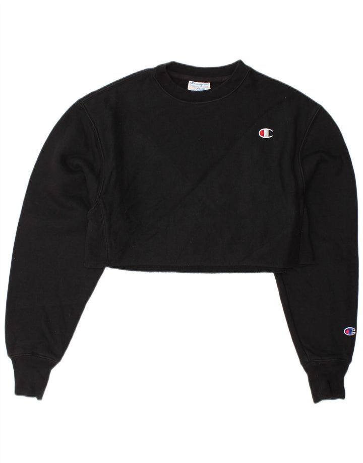 CHAMPION Sudadera extragrande de tejido inverso para mujer UK 6 XS Negro