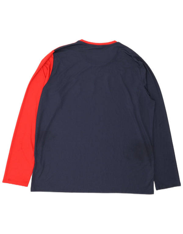 Erima Mens Graphic Top Manga Larga 3XL Azul Marino Colorblock Poliéster