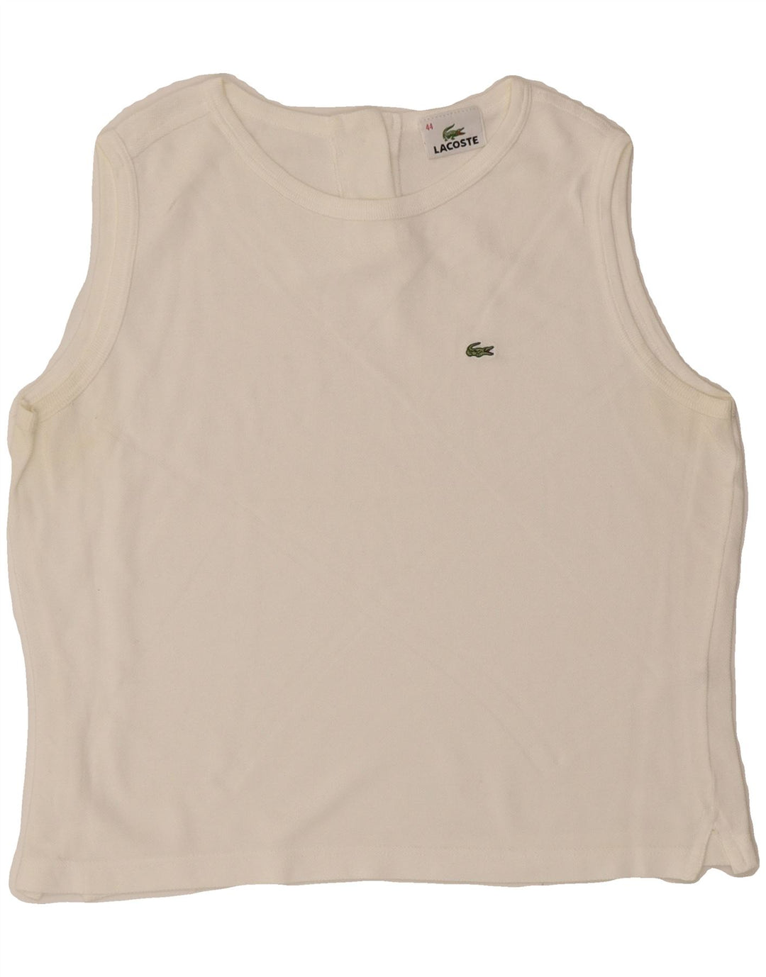 LACOSTE Chaleco De Mujer Talla Superior 44 Algodón Blanco Grande