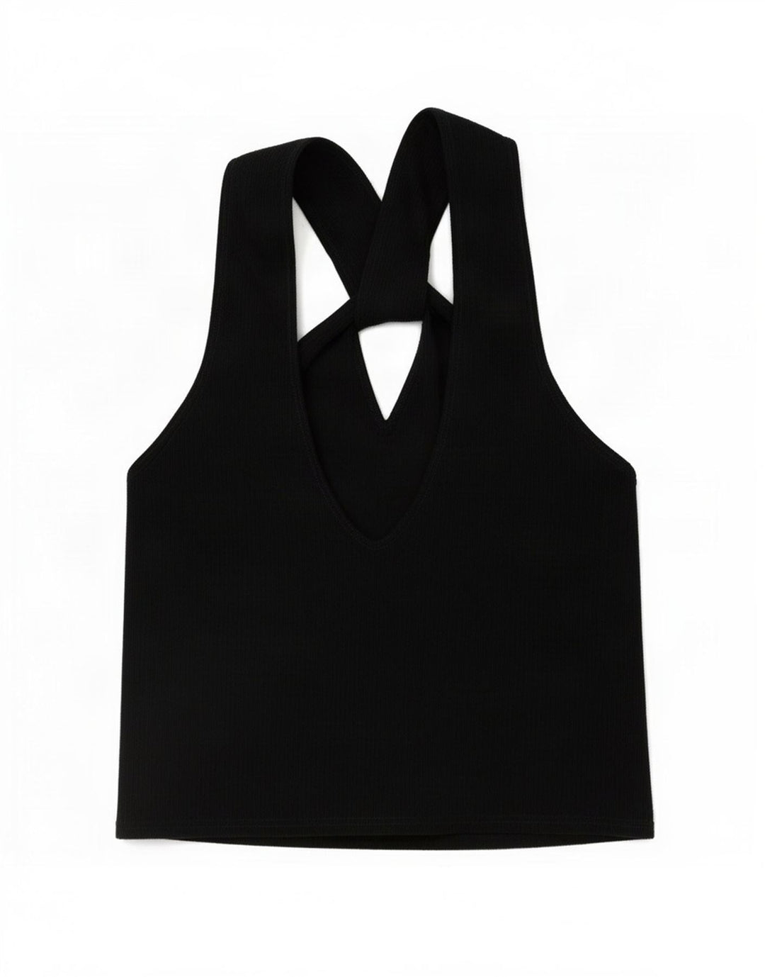 Zara Mujer Crop Halter Top Reino Unido 44 Grande Negro