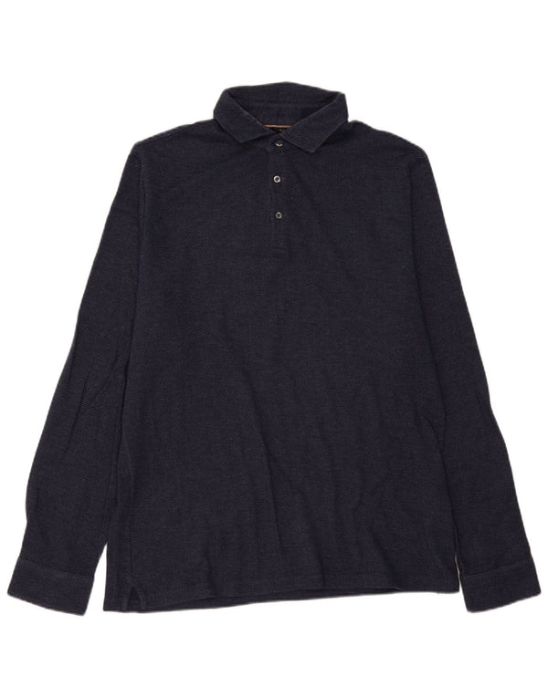Massimo Dutti Polo Rugby Manga Larga Hombre XL Espiga Azul Marino