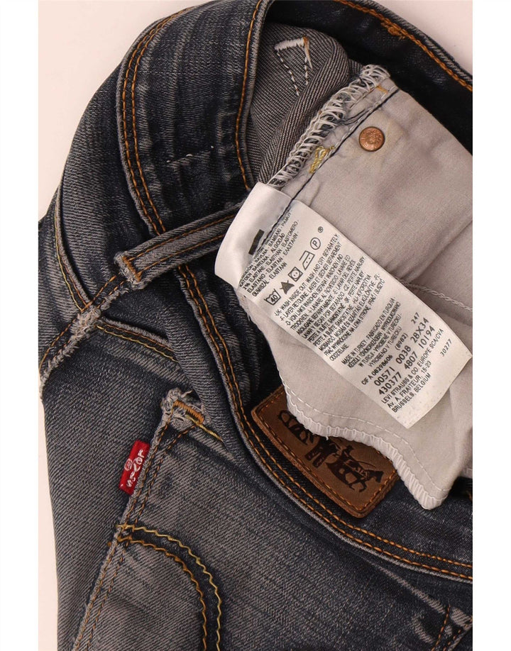 Levi's Mujer 571 Super Low Slim Jeans W28 L34 Algodón Azul