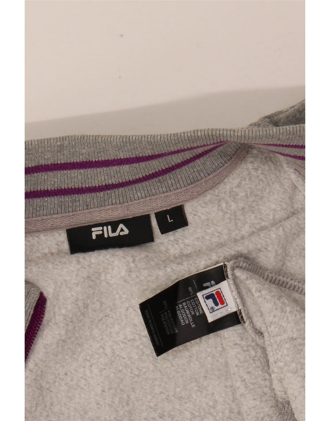 FILA Chaqueta de chándal para mujer UK 16 Large Grey Cotton