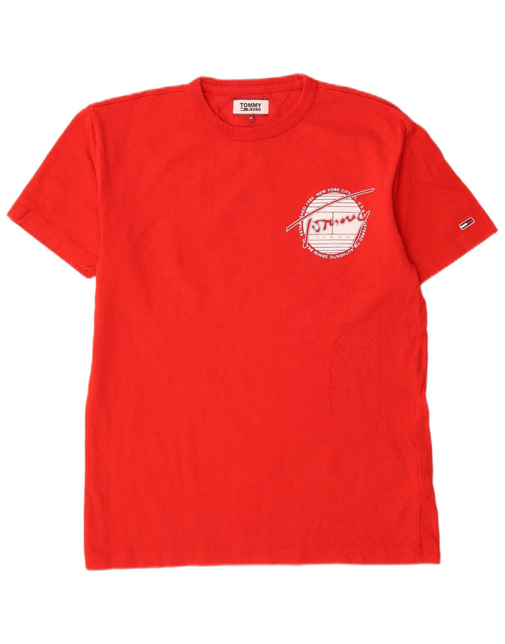 Tommy Hilfiger Camiseta gráfica para hombre Top Medium Red Cotton