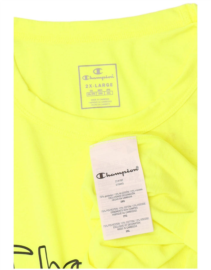 Champion Camiseta gráfica para hombre Top 2XL Poliéster amarillo