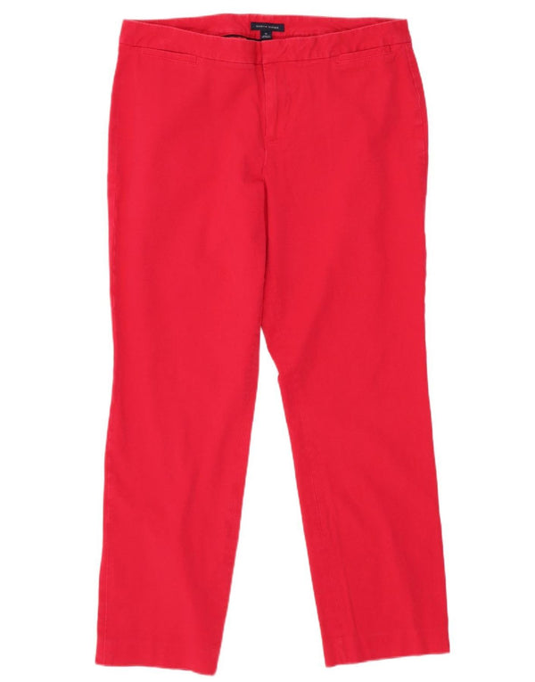 Tommy Hilfiger Pantalones Chinos Cortos para Mujer US 10 Grande W30 L26 Algodón Rojo