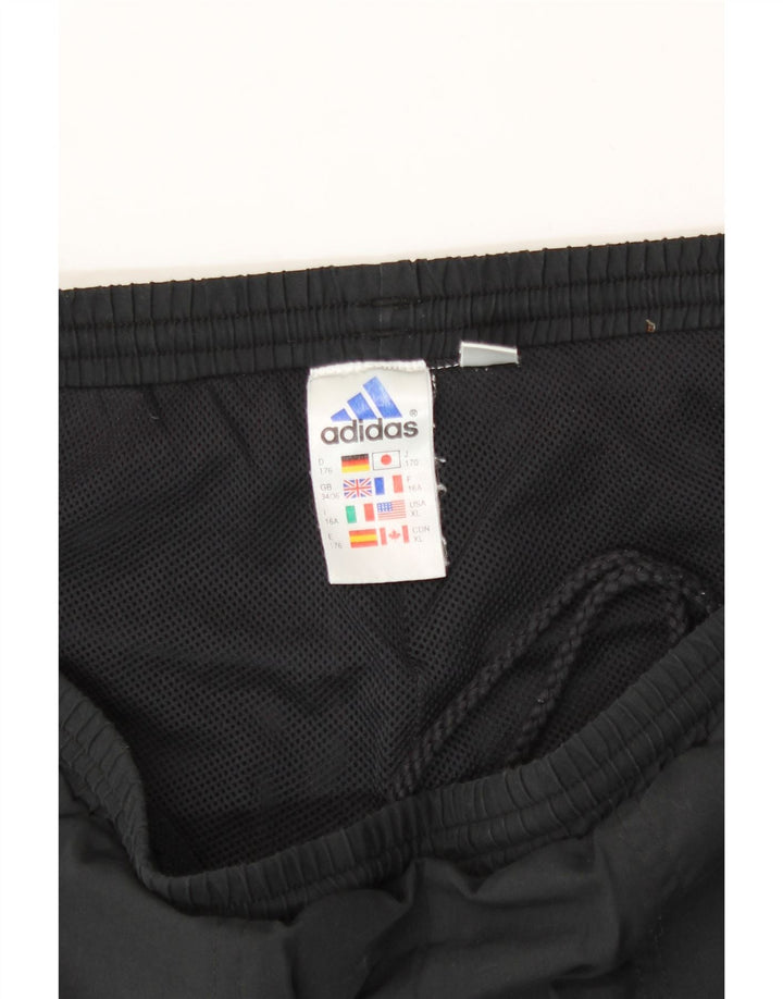 ADIDAS Boys Tracksuit Trousers Joggers 15-16 Years Black Polyester Vintage Adidas and Second-Hand Adidas from Messina Hembry 