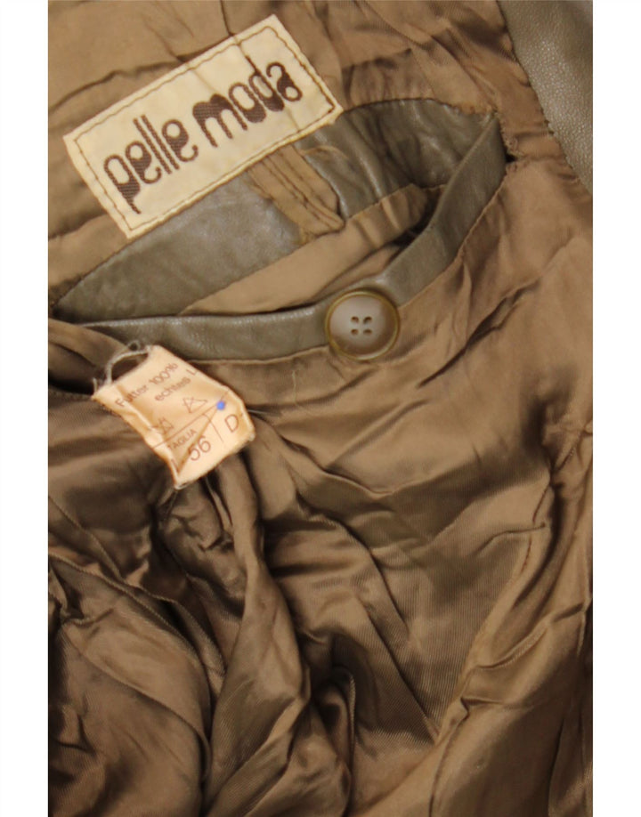 VINTAGE Chaqueta de cuero para hombre IT 56 3XL Cuero marrón