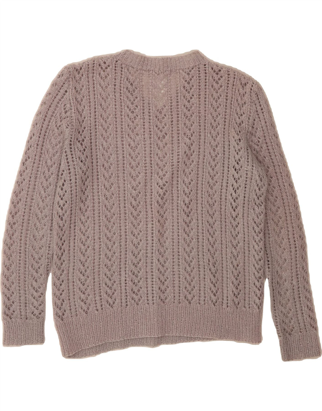 VINTAGE Womens V-Neck Jumper Sweater UK 16 Large Grey Vintage Vintage and Second-Hand Vintage from Messina Hembry 