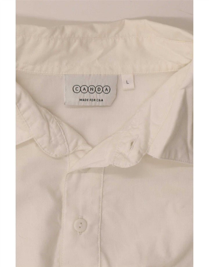 Canda Polo para hombre grande blanco