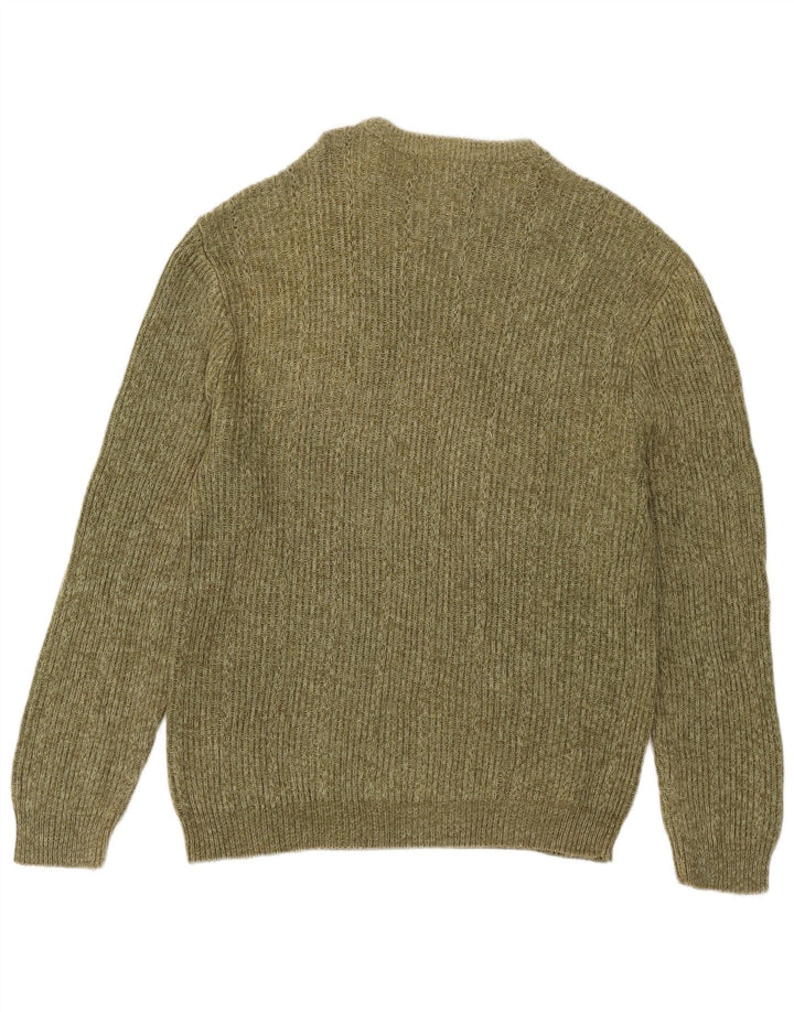Chaps Jersey de cuello redondo para hombre de algodón moteado verde grande